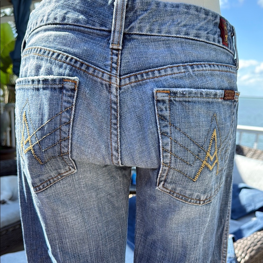 7 for all mankind Stylish Blue Denim Jeans with Embroidered Pockets